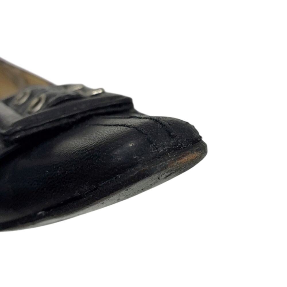 Burberry Vintage Pointed Toe Black Leather Buckle Low Heel Flat (EUR 40) - Picture 4 of 9